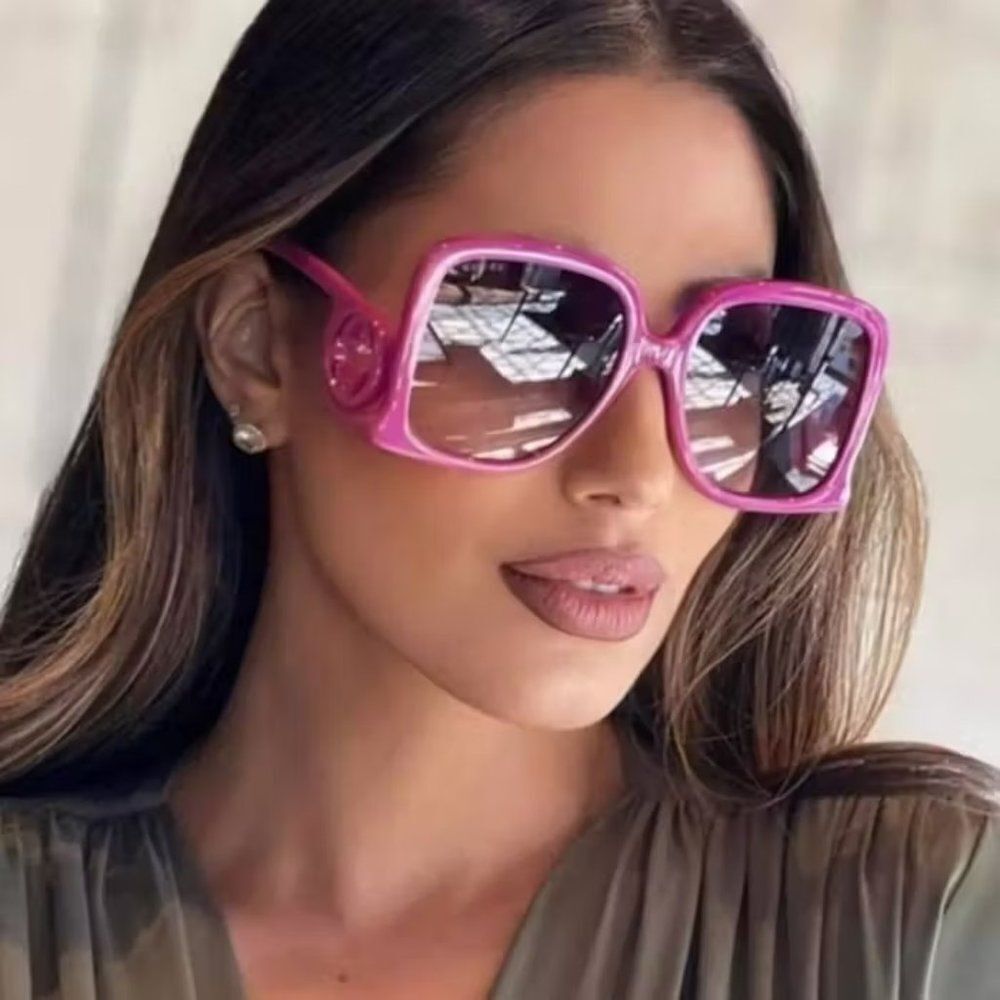 NEW Gucci GG1326S 004 Fuchsia Violet Gradient Oversized Square Women Sunglasses